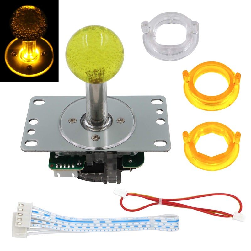 SJ@JX Arcade LED Joystick SANWA Style Fight Game Joystick LED Stick Retro Joy Circular Octagonal Limiter for Retro Pie Raspberry Pi MAME JAMMA - Image 1